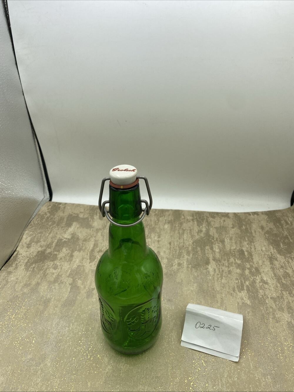 Vtg Grolsch Lager 16 Oz .5 L Liter Litre Green Glass Beer Bottle Ceramic Cap